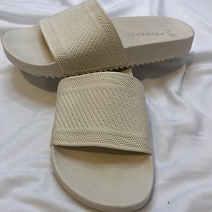 Trendy beige loafers slip on mules 7.5 NEW sliders